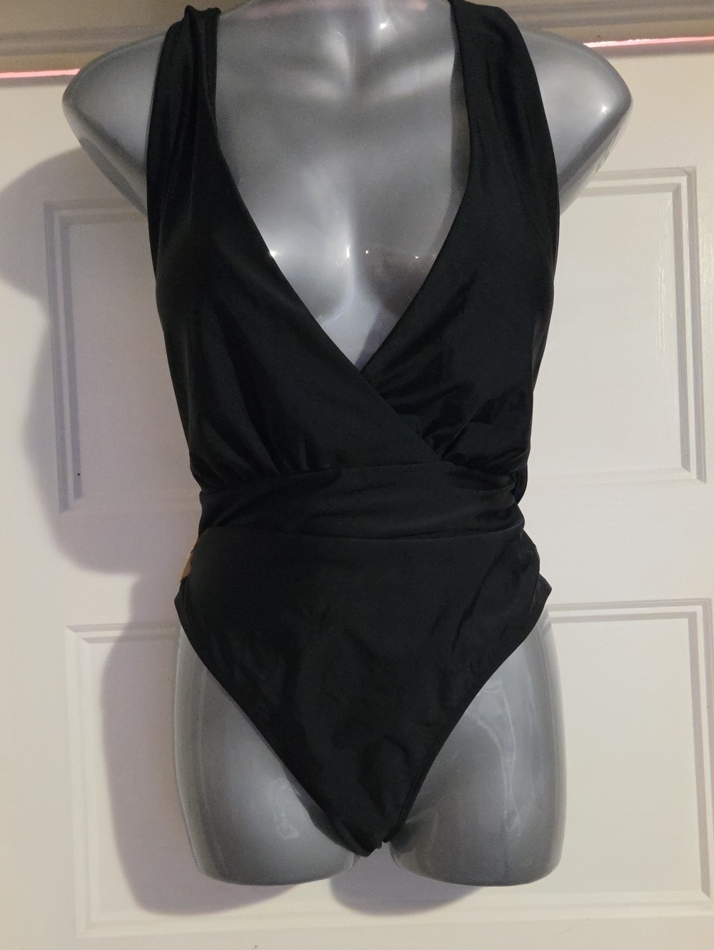 Cupshe Black One-Piece Surplice Swimsuit